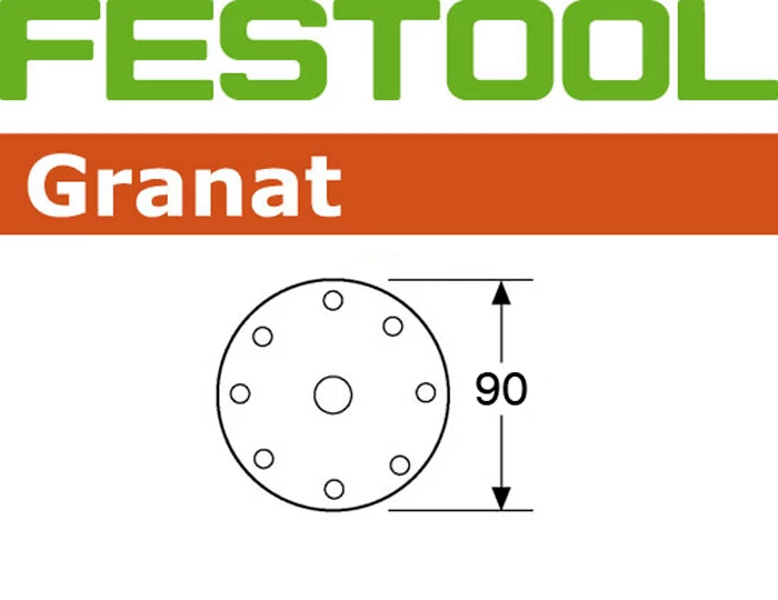 Festool 90mm Diameter Granat Sanding Disks 3 Festool 90mm Diameter Granat Sanding Disks